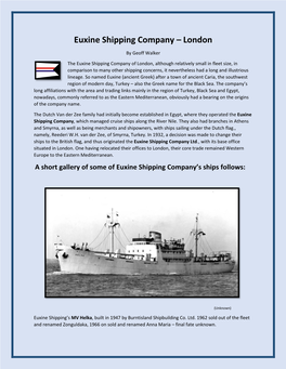 Euxine Shipping Company – London