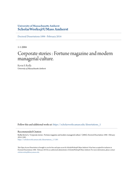 Fortune Magazine and Modern Managerial Culture. Kevin S