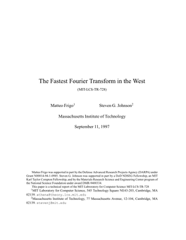 The Fastest Fourier Transform in the West (MIT-LCS-TR-728)