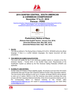 2014 Sunfish Central, South American & Caribbean
