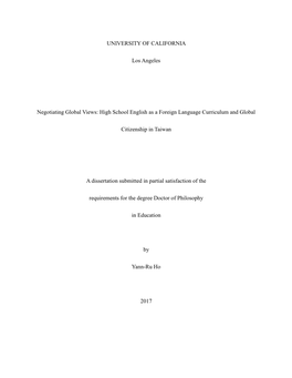 High School English As a Foreign Language Curriculum and Global