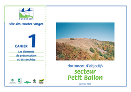 Secteur Petit Ballon Janvier 2006 Chapitre 3 Les Diagnostics Biologiques Et Socio-Économiques A