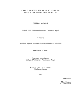 Carbon Footprint and Architecture Firms: a Case Study Approach for Mitigation