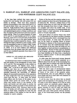 Gi), Harelip and Associated Cleft Palate (G2), and Posterior Cleft Palate (G3