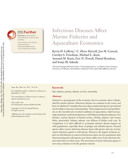 Infectious Diseases Affect Marine Fisheries and Aquaculture Economics