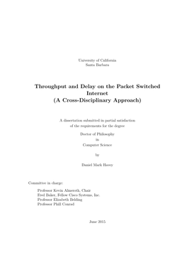 Throughput and Delay on the Packet Switched Internet (A Cross-Disciplinary Approach)