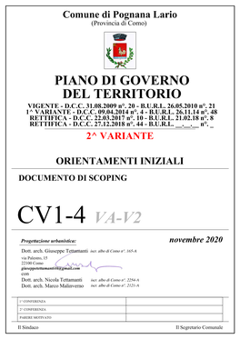 Tav. CV1-4 VA-V2 Documento Di