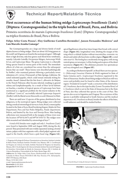 First Occurrence of the Human Biting Midge Leptoconops Brasiliensis