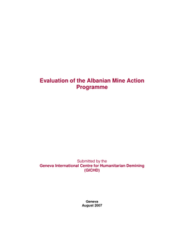 Evaluation of the Albanian Mine Action Programme