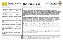 Illinois Fighting Illini (7-5, 0-0 B1G) the Rage Page (10-3, 0-0 B1G) Volume XVI Issue XI the Official Newsletter of the Maize Rage 30 December 2014