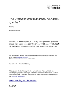 The Cyclamen Graecum Group, How Many Species?