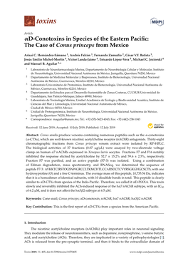 Αd-Conotoxins in Species of the Eastern Pacific: the Case of Conus
