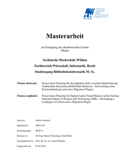 Masterarbeit