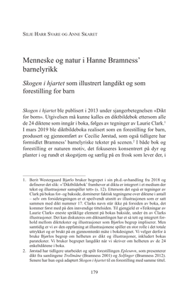 Menneske Og Natur I Hanne Bramness' Barnelyrikk