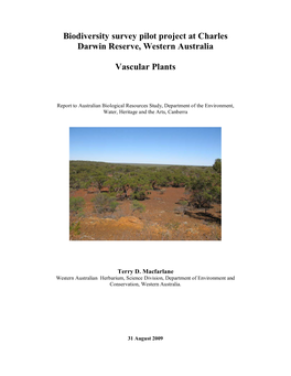 Charles Darwin Reserve Project ABRS Final Report Plants