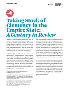 Taking Stock of Clemency in the Empire State: a Century in Review