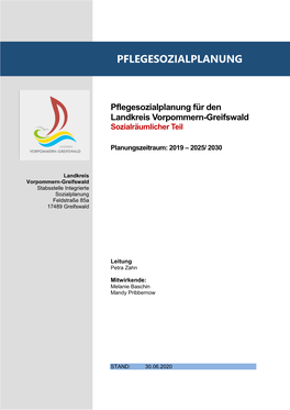 Pflegesozialplanung Für Den Landkreis Vorpommern-Greifswald Logo Landkreis/Stadt Sozialräumlicher Teil