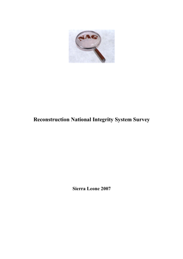 Reconstruction National Integrity System Survey