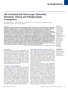 In-Depth Review AKI Associated with Macroscopic Glomerular Hematuria