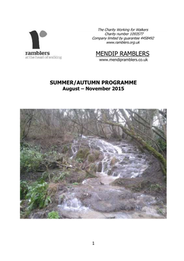 AUTUMN PROGRAMME August – November 2015