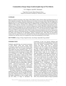 Communities of Larger Fungi of Ombrotrophic Bogs in West Siberia