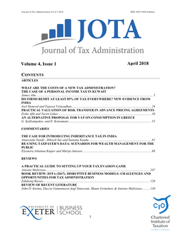 Volume 4, Issue 1 April 2018