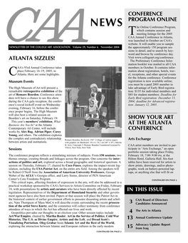 November 2004 CAA News