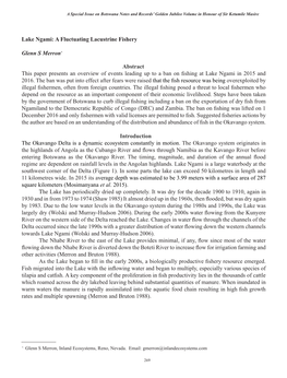 Lake Ngami: a Fluctuating Lacustrine Fishery Glenn S Merron∗ Abstract This Paper Presents an Overview of Events Leading up To