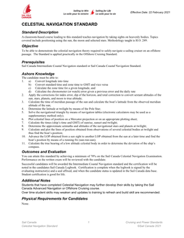 Celestial Navigation Standard