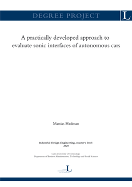 A Practically Developed Approach to Evaluate Sonic Interfaces of Autonomous Cars