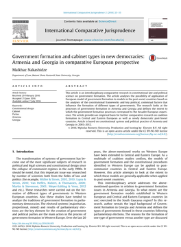 Government Formation and Cabinet Types in New Democracies