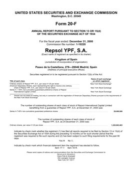 Repsol YPF, S.A. (Exact Name of Registrant As Specified in Its Charter)