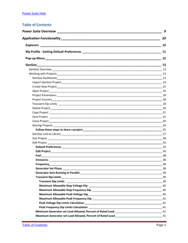 Table of Contents Power Suite Overview ______9