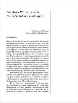 Las Artes Plásticas En La Universidad De Guadalajara