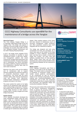 CCCC Highway Consultants Use Openbim for the Maintenance of a Bridge Across the Yangtze