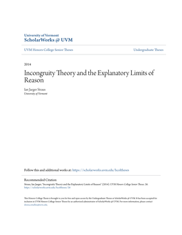 Incongruity Theory and the Explanatory Limits of Reason Ian Jaeger Straus University of Vermont