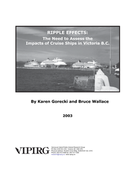 RIPPLE EFFECTS: the Need to Assess the Impacts of Cruise Ships in Victoria B.C