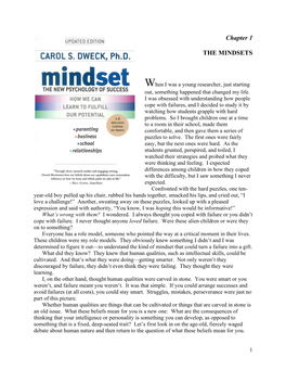 Chapter 1 the MINDSETS