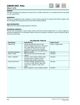 LIQUID DIET, FULL (Sheet 1 of 2)