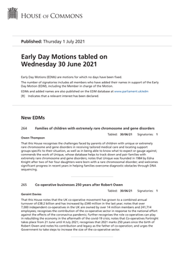 View Early Day Motions PDF File 0.06 MB