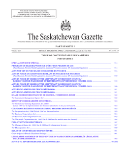 Gazette Part I, April 1, 2021