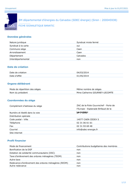 SM Départemental D'énergies Du Calvados (SDEC Énergie) (Siren : 200045938)