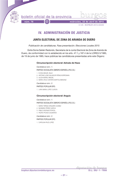 Junta Electoral De Zona De Aranda De Duero