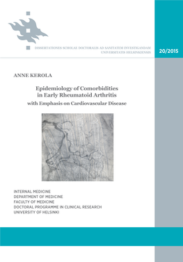 Epidemiology of Comorbidities in Early Rheumatoid Arthritis with Emphasis on Cardiovascular Disease