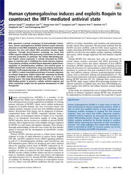 Human Cytomegalovirus Induces and Exploits Roquin to Counteract the IRF1-Mediated Antiviral State