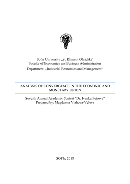 Analysis of Convergence in the Economic and Monetary Union