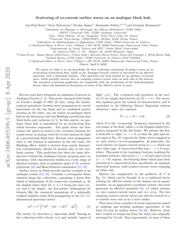 Scattering of Co-Current Surface Waves on an Analogue Black Hole