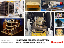 Honeywell Aerospace Overview Nserc Ntco