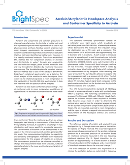 Acrolein/Acrylonitrile Headspace Analysis and Conformer Specificity to Acrolein