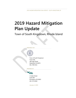 2019 Hazard Mitigation Plan Update – South Kingstown, Ri